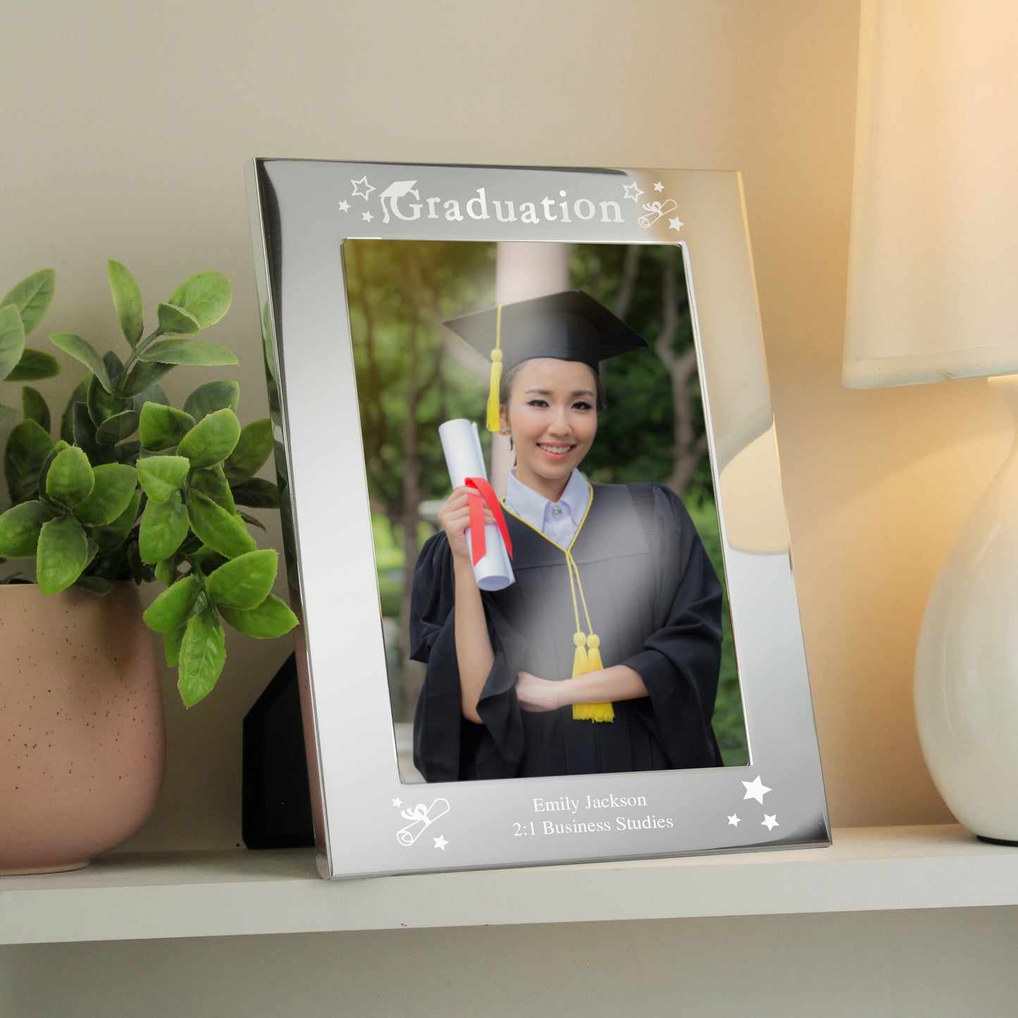 Personalised Graduation Confetti 5x7 Silver Photo Frame