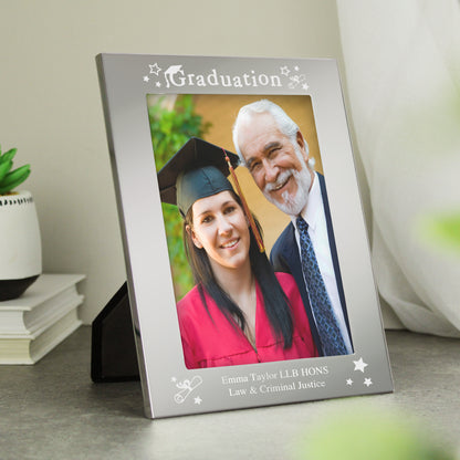Personalised Graduation Confetti 5x7 Silver Photo Frame