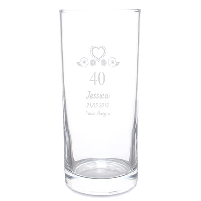 Personalised Birthday Craft Hi Ball Glass