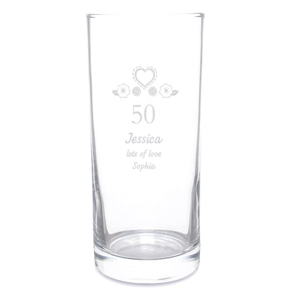 Personalised Birthday Craft Hi Ball Glass