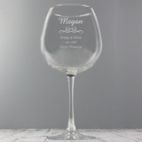 Personalised Decorative Bottle of Wine Glass