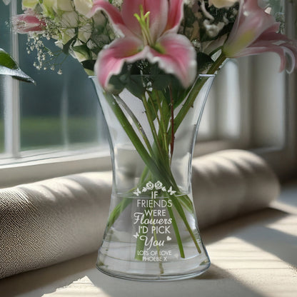 Personalised I'd Pick You Glass Vase