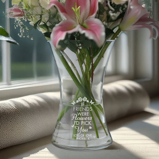 Personalised I'd Pick You Glass Vase