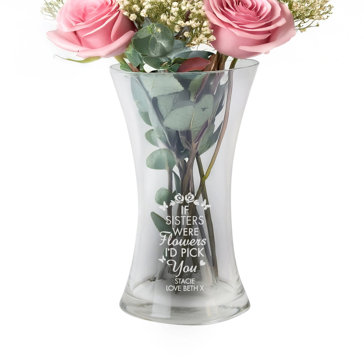 Personalised I'd Pick You Glass Vase