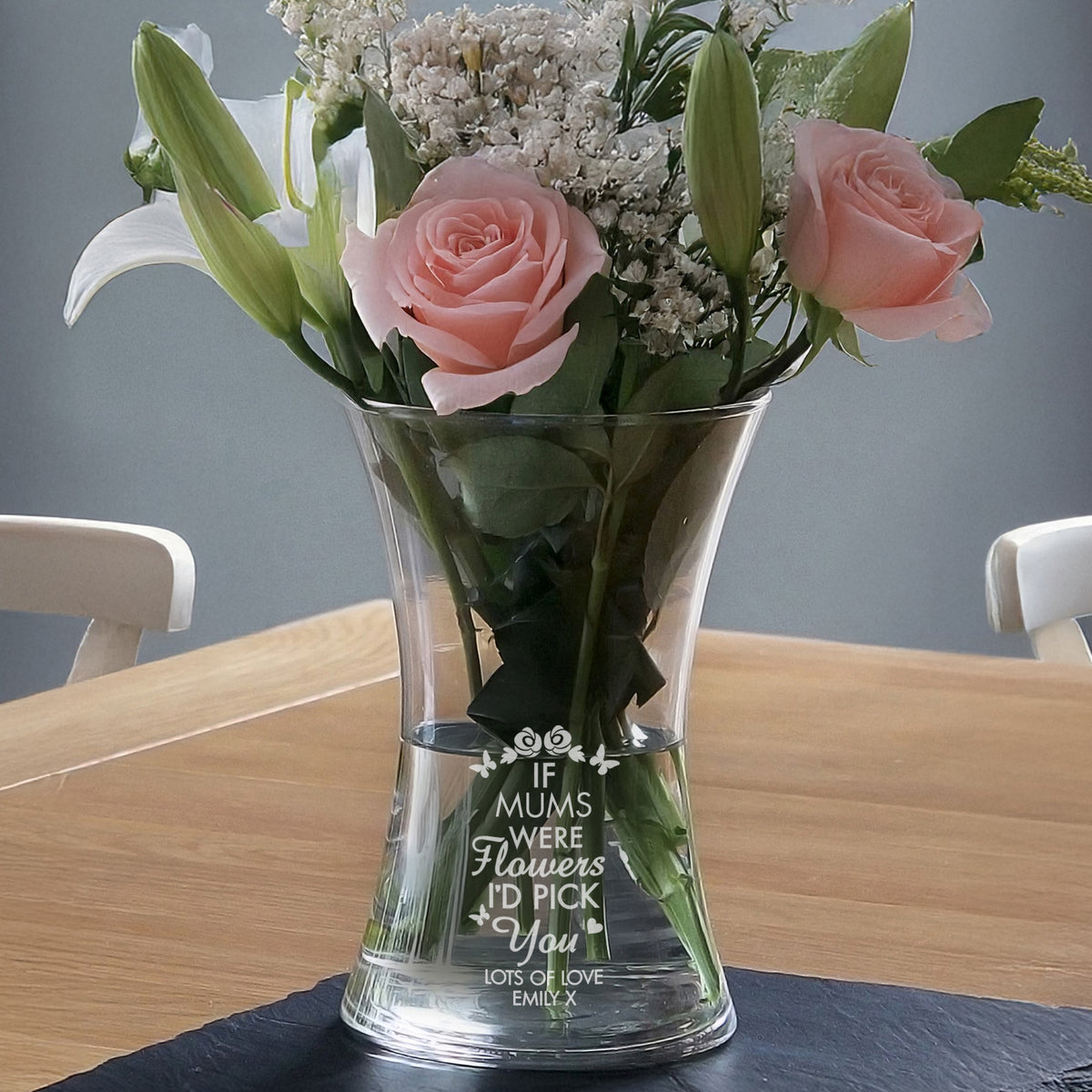 Personalised I'd Pick You Glass Vase