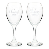 Personalised Cheers Wine Glass Set