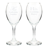 Personalised His & Her Wine Glass Set