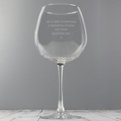 Personalised Bold Statement Bottle of Wine Glass