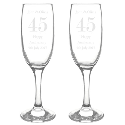 Personalised Anniversary Pair of Flutes