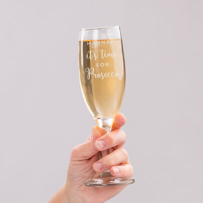 Personalised 'It's Time for Prosecco' Flute