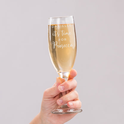 Personalised 'It's Time for Prosecco' Flute