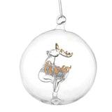 Personalised Gold Glitter Name Only Reindeer Glass Bauble