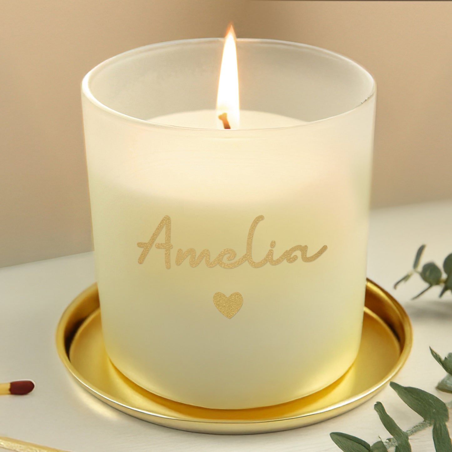 Personalised Gold Name Scented Jar Candle