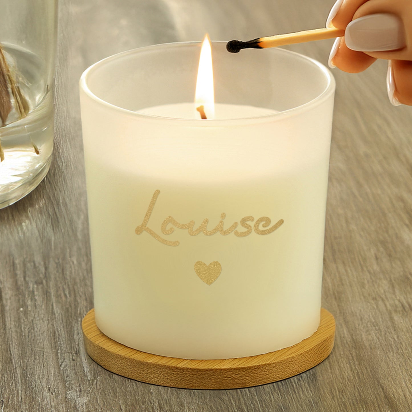 Personalised Gold Name Scented Jar Candle
