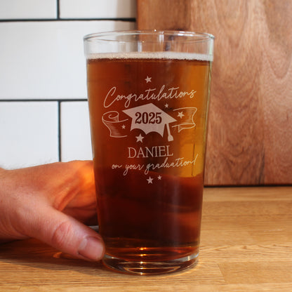 Personalised Graduation Pint Glass åÊ