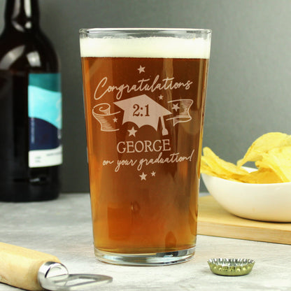 Personalised Graduation Pint Glass åÊ