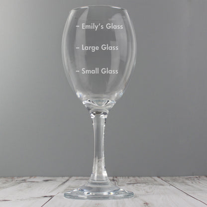 Personalised Measures Wine Glass
