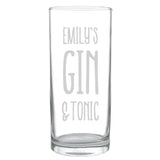 Personalised Gin & Tonic Hi Ball Glass