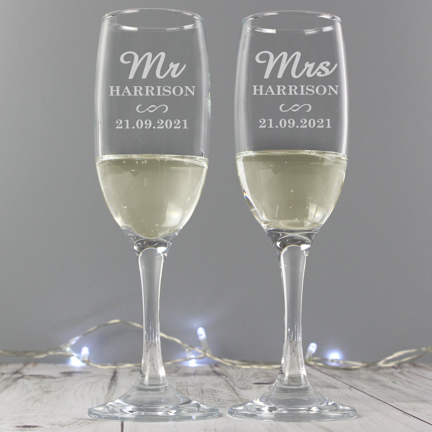 Personalised Mr & Mrs Pair of Flutes