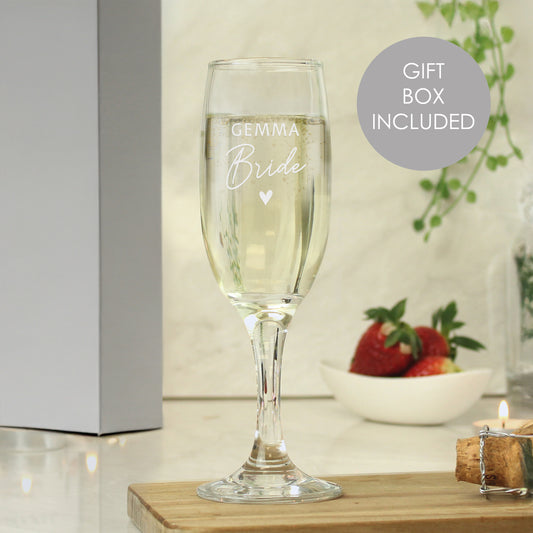 Personalised Bride Flute Glass