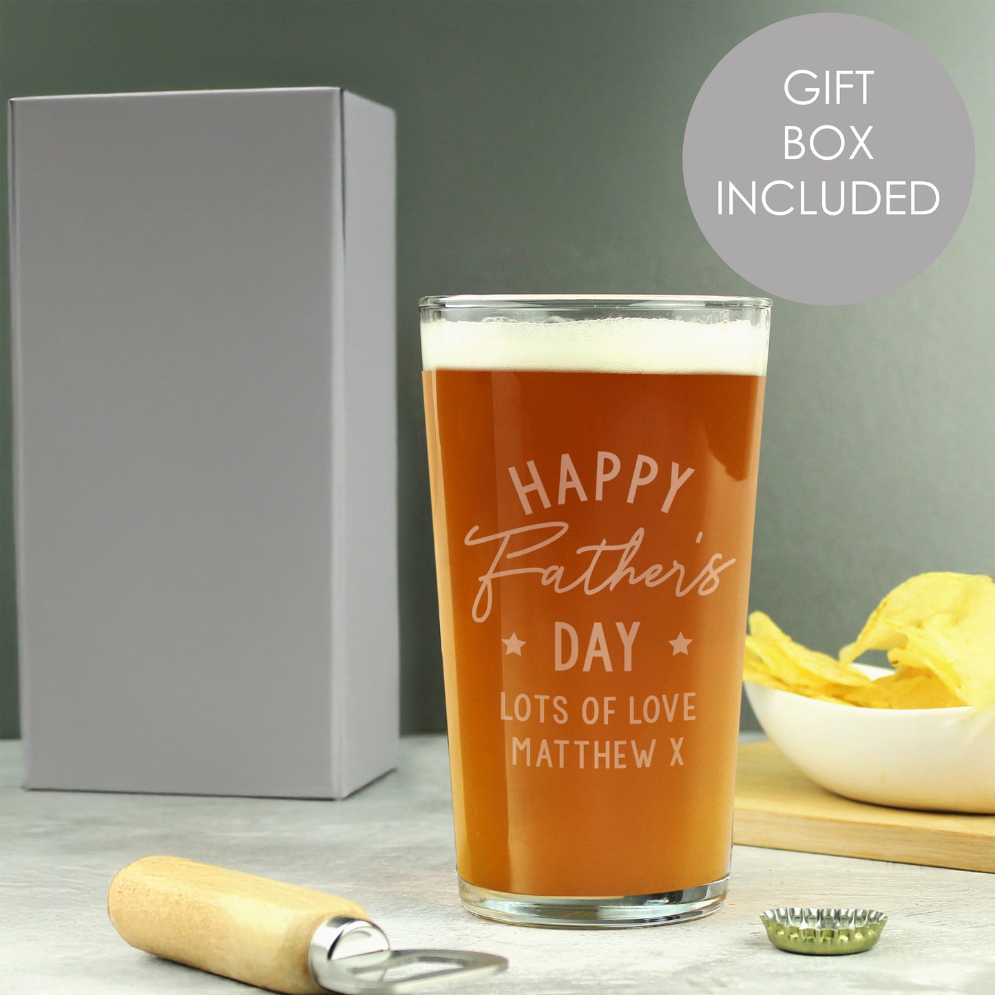 Personalised Father's Day Pint Glass