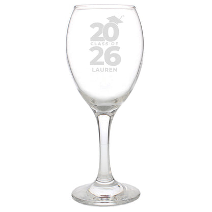 Personalised Class of Graduation Wine Glass