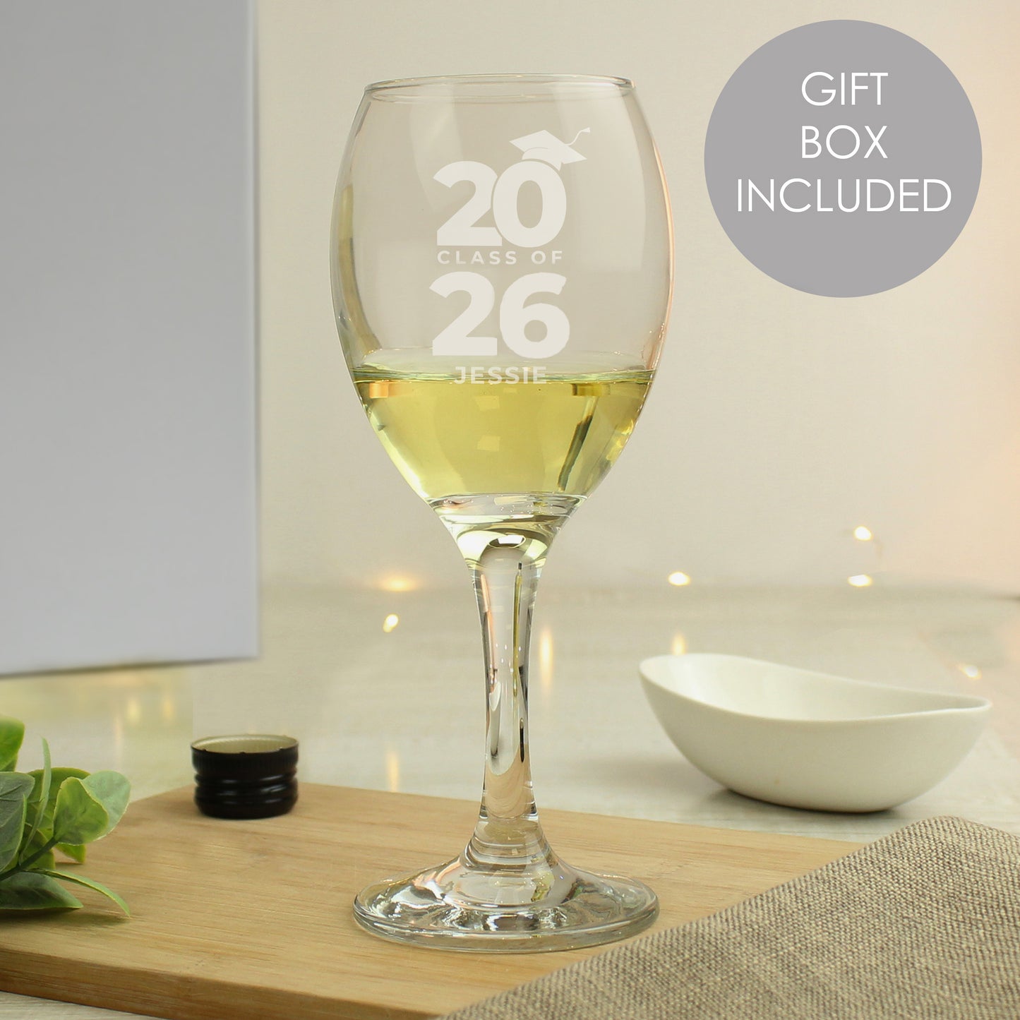 Personalised Class of Graduation Wine Glass