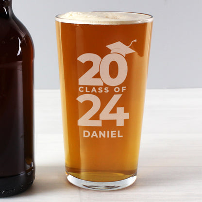 Personalised Class of Graduation Pint Glass