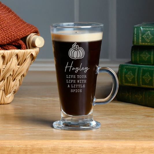 Personalised Pumpkin Latte Glass