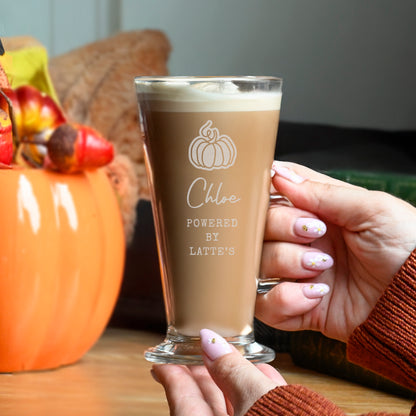 Personalised Pumpkin Latte Glass