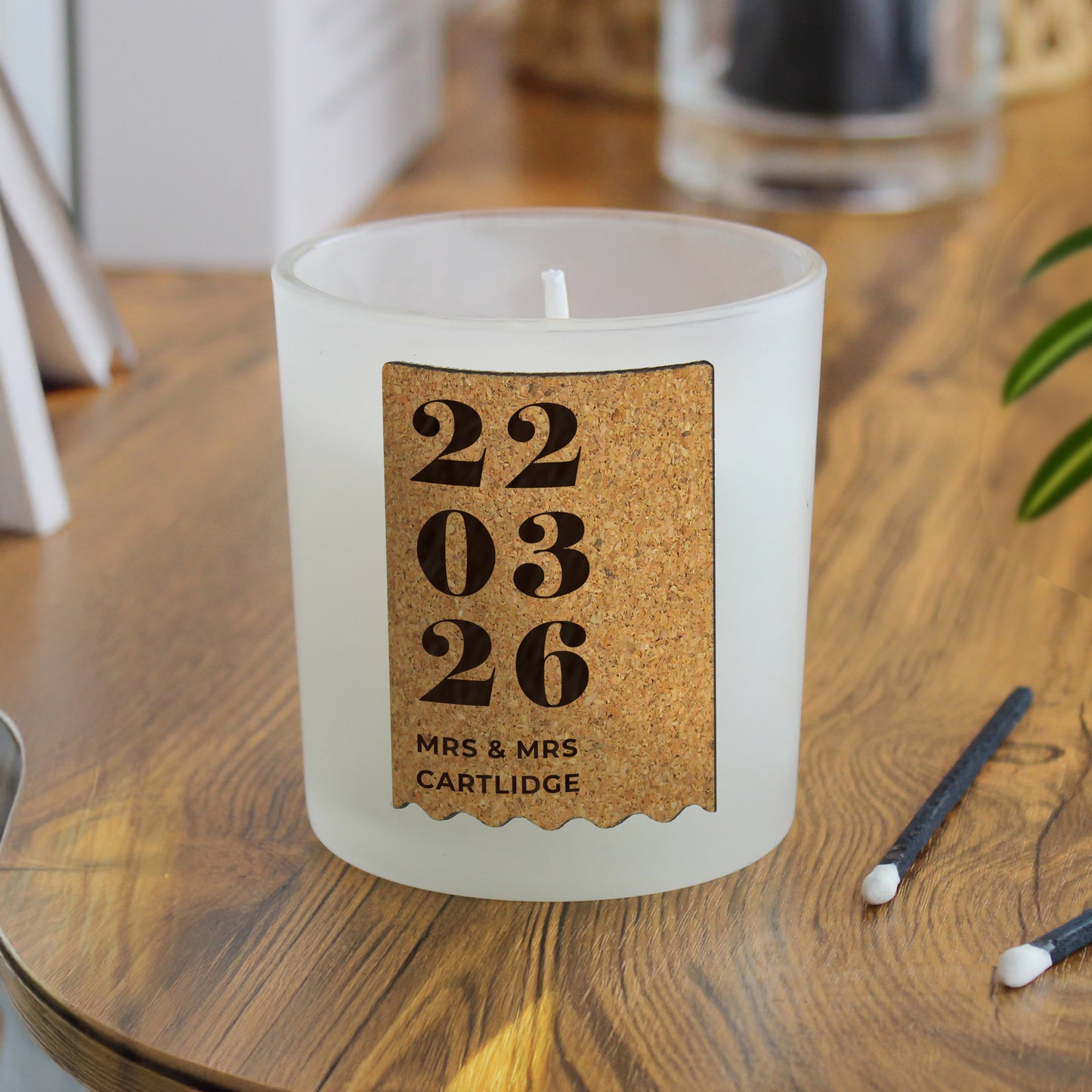 Personalised Anniversary Cork Label Candle Jar