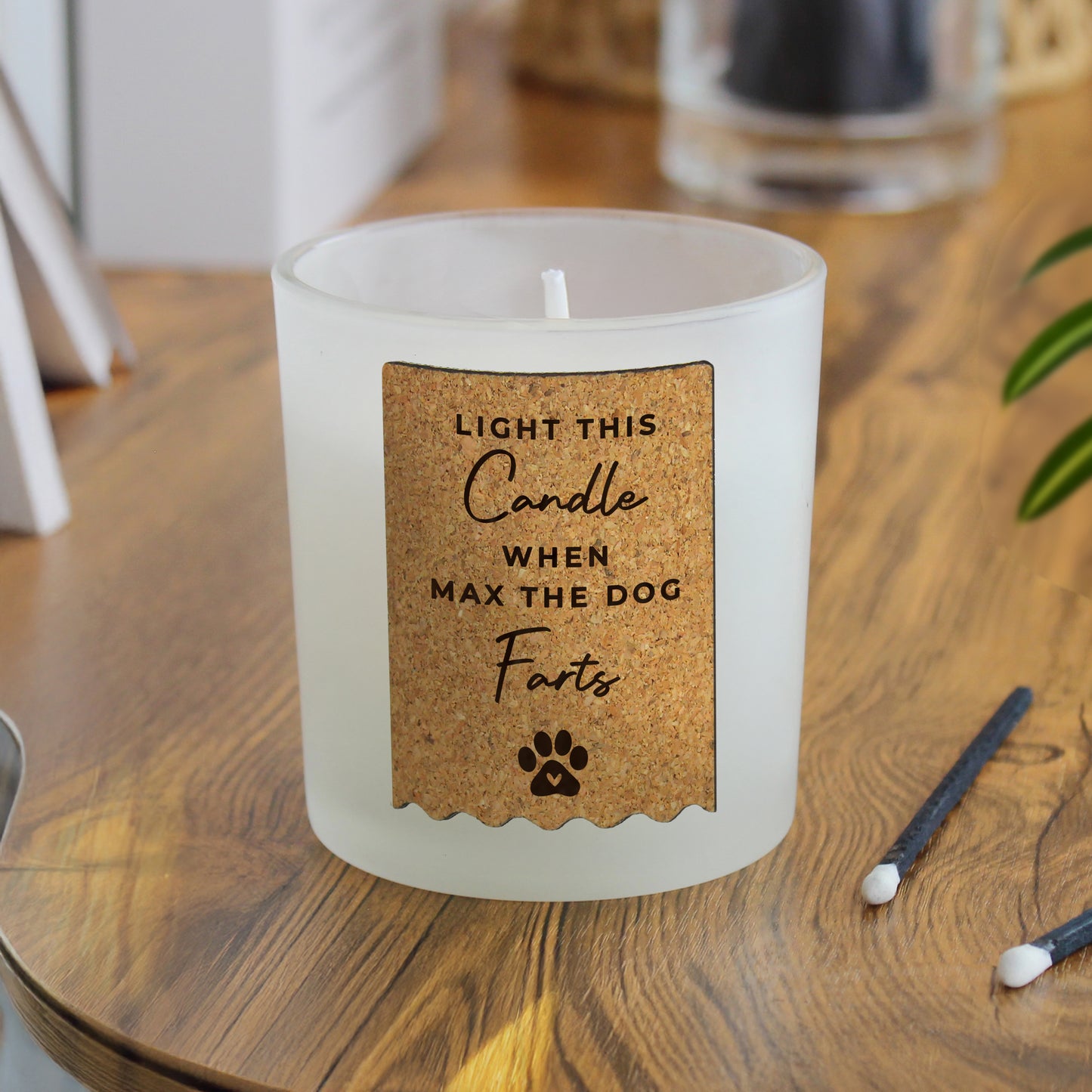 Personalised Paw Print Cork Label Candle Jar