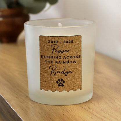 Personalised Paw Print Cork Label Candle Jar