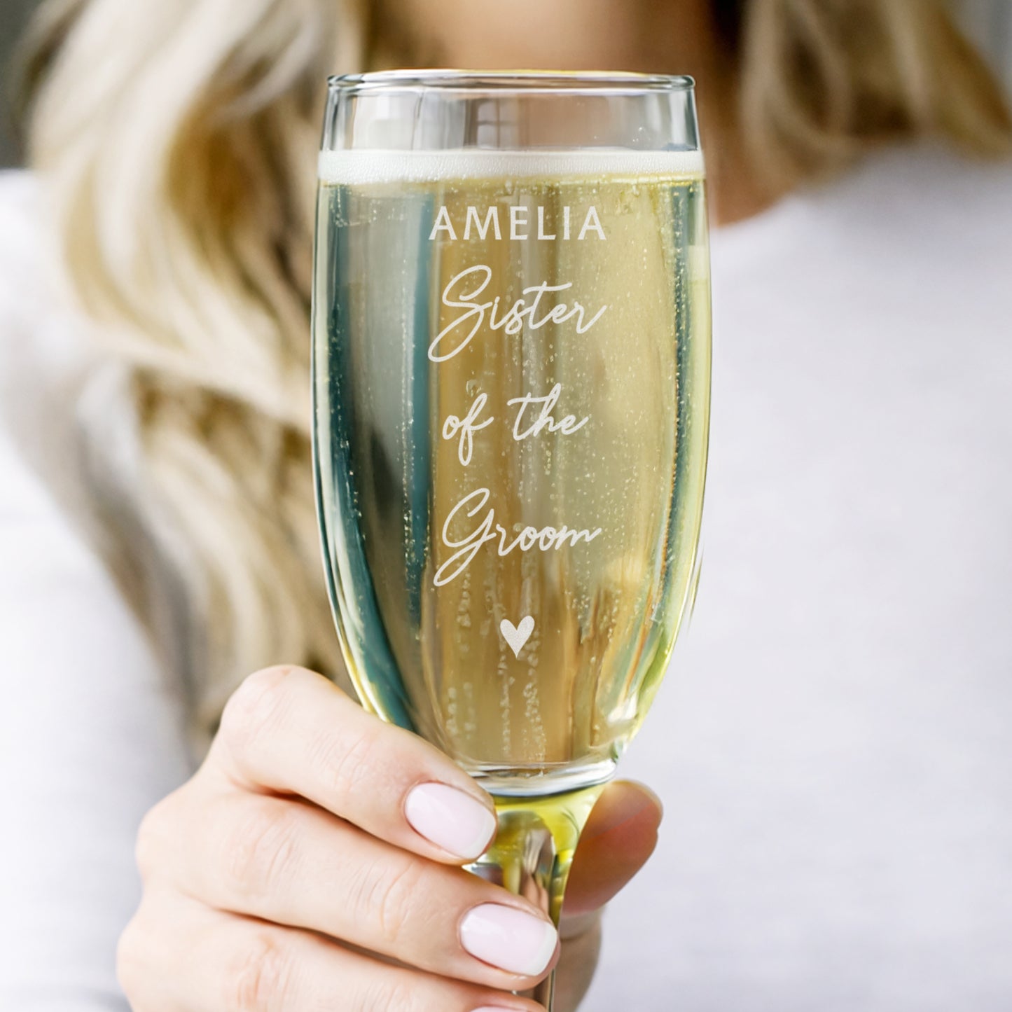 Personalised Free Text Wedding Flute