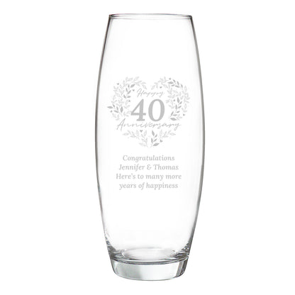 Personalised Anniversary Wreath Bullet Vase