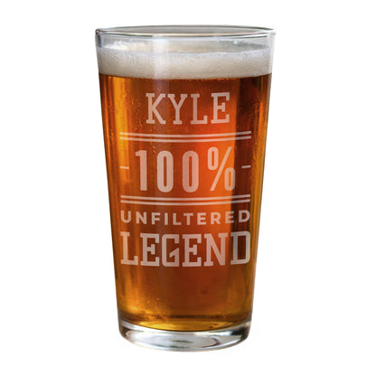 Personalised Unfiltered Legend Pint Glass