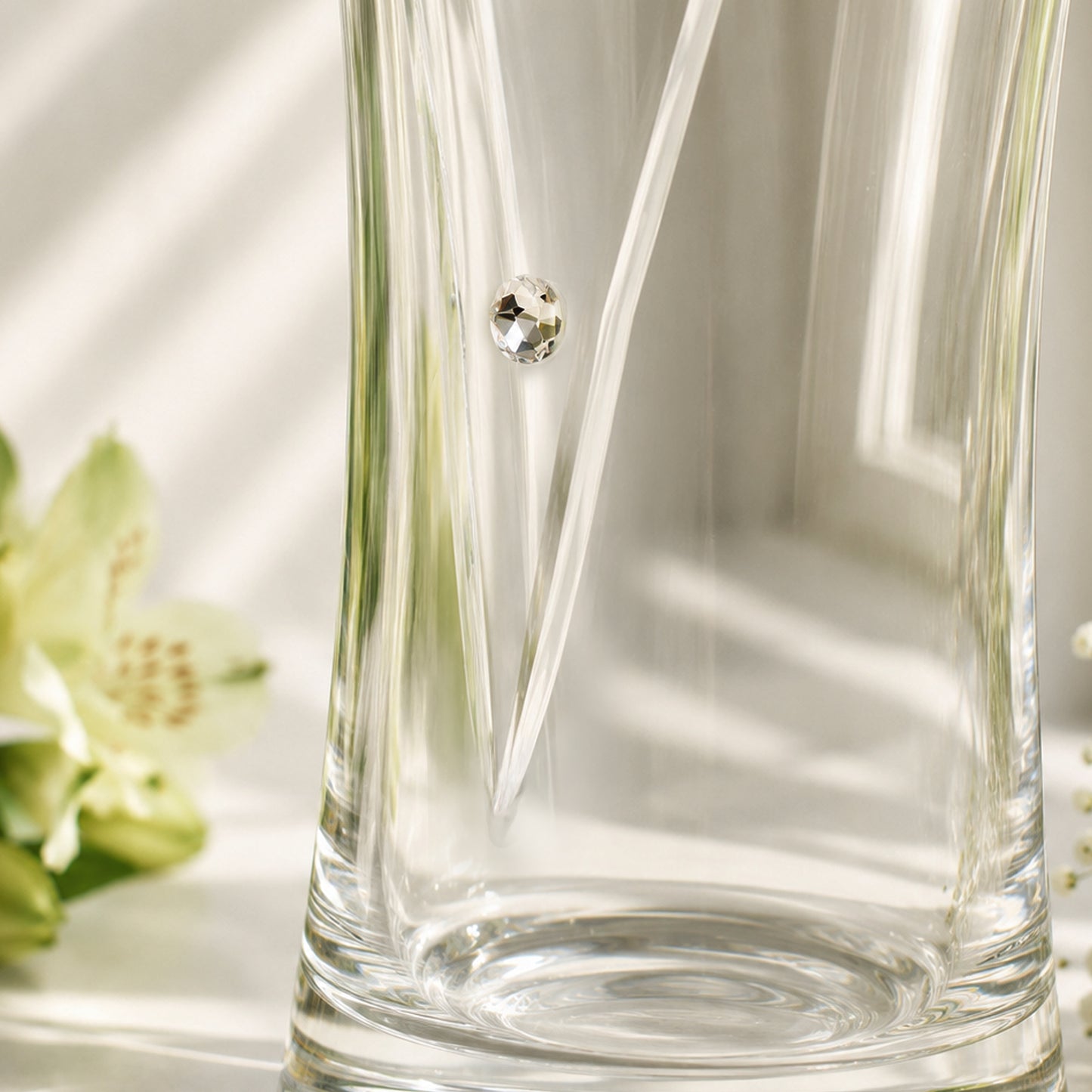 Personalised Large Hand Cut Diamond Effect Heart Vase