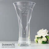 Personalised Large Hand Cut Little Hearts Diamante Vase