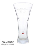 Personalised Large Hand Cut Ruby Diamante Heart Vase