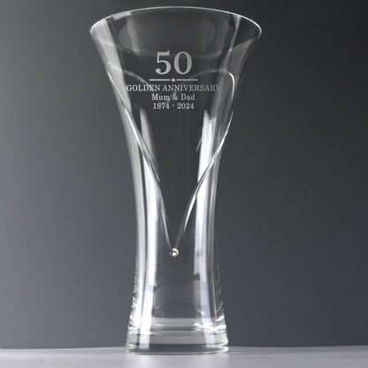 Personalised Special Year Diamond Effect Heart Vase