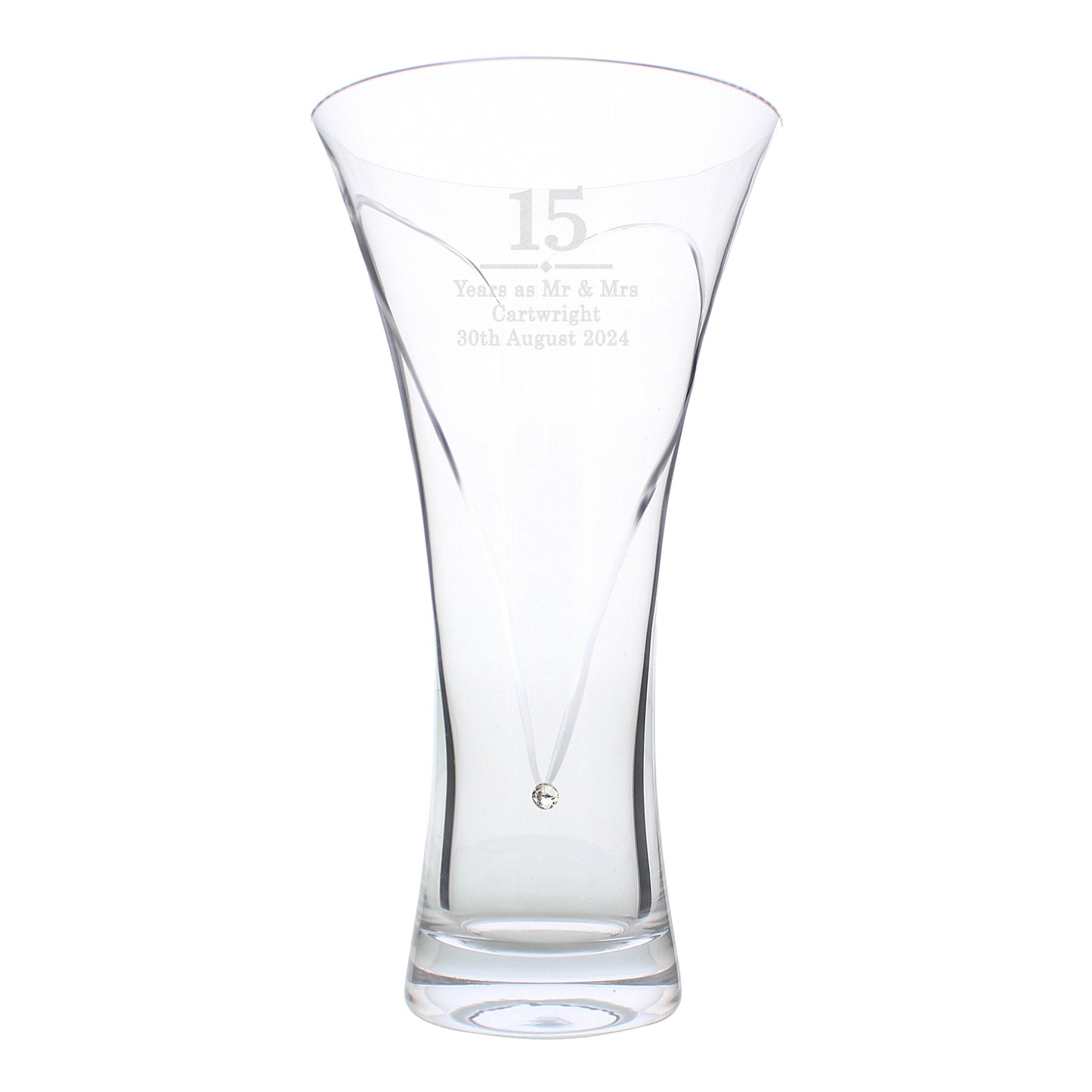Personalised Special Year Diamond Effect Heart Vase