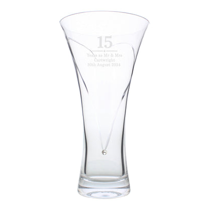 Personalised Special Year Diamond Effect Heart Vase
