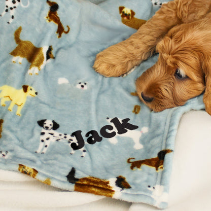 Personalised Dog Paw Print Fleece Blanket