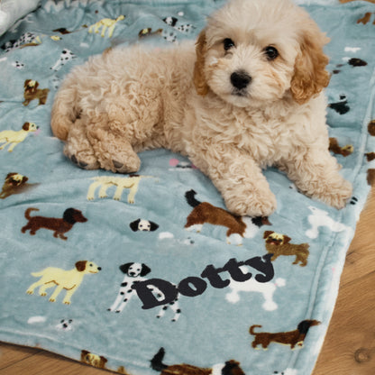 Personalised Dog Paw Print Fleece Blanket