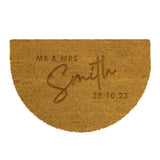 Personalised Couples Half Moon Indoor Doormat