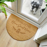 Personalised Home Sweet Home Half Moon Indoor Doormat
