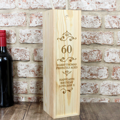 Personalised Elegant Number Wooden Wine Bottle Box