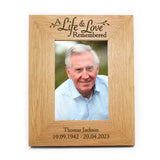 Personalised Life & Love 6x4 Oak Finish Photo Frame