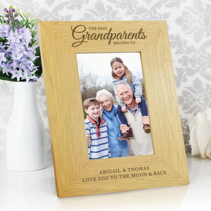 Personalised The Best Grandparents 6x4 Oak Finish Photo Frame
