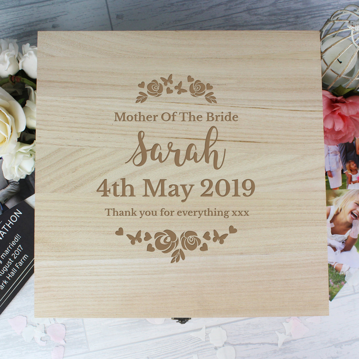 Personalised Floral Engraved Keepsake Box